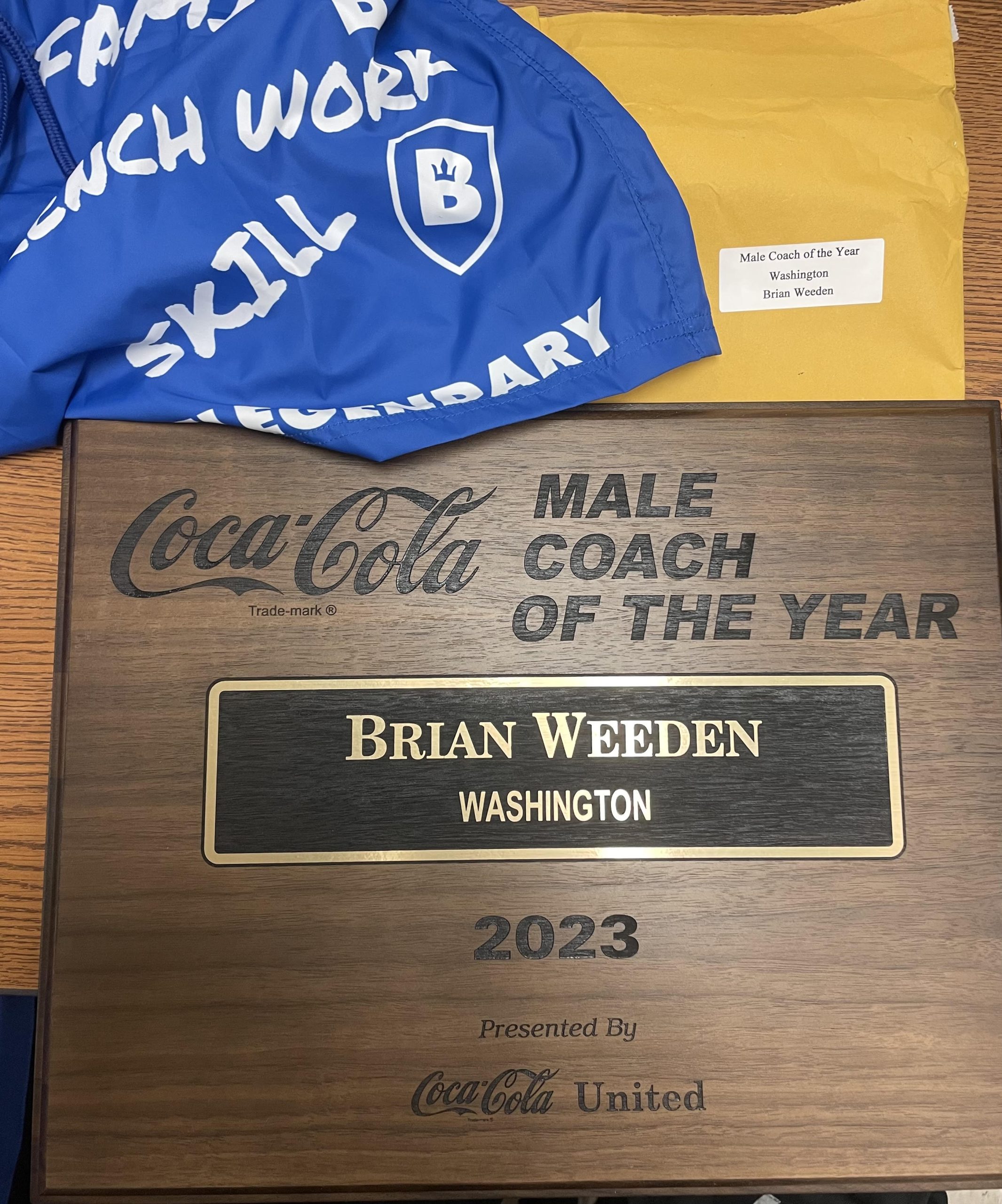 Brian Weeden Coach of the Year!